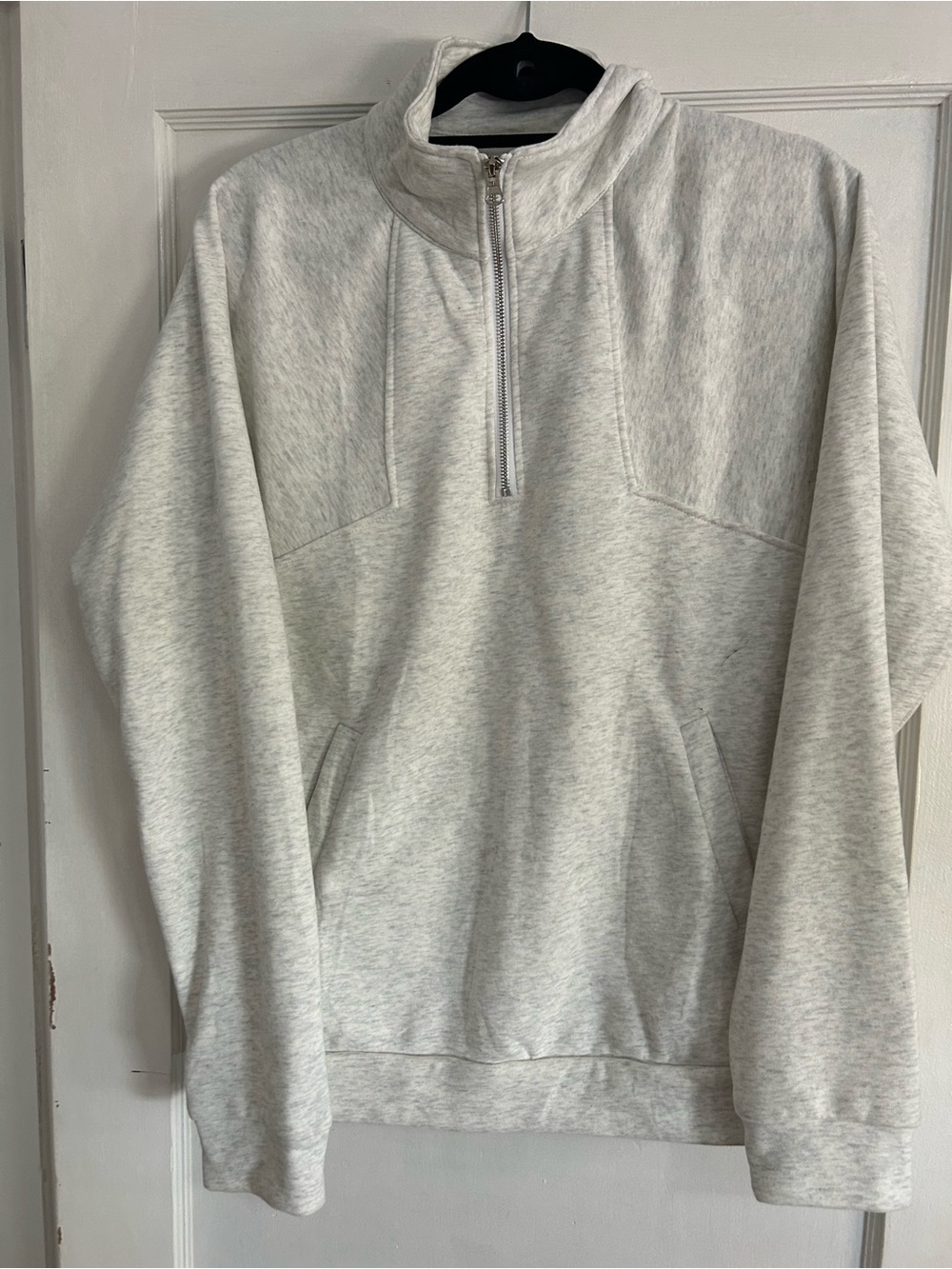 Women’s Half-Zip Pullover Sweater - Light Heather Gray never worn NWOT